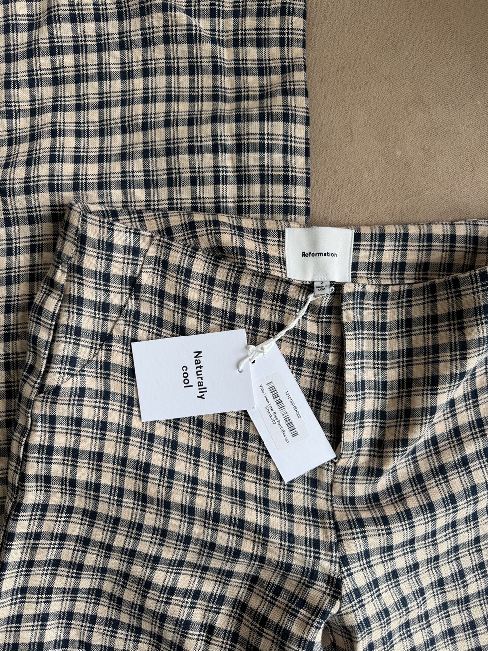 NWT Reformation Vida Linen Low Rise Pants